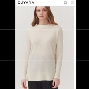NWT Cuyana Cashmere Funnel Neck Sweater in Ecru